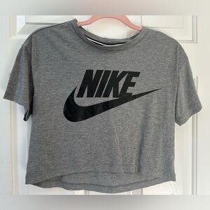 Nike Heather Gray Oversized Cropped Tee